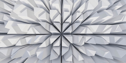 white abstract futuristic background with cubic surface and reflections 3d render illustration