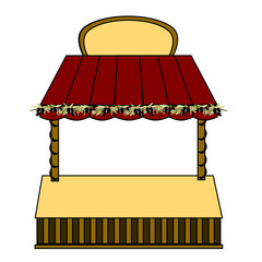 City street cafe. Coffeeshop. Old urbanstyle landscape. Flat design. Vector illustration