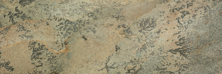 flat, green, yellow and gray slate stone with abstract like landscape pattern, long web banner format