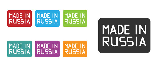 Black Made in Russia icon isolated on white background. Set icons colorful. Vector.