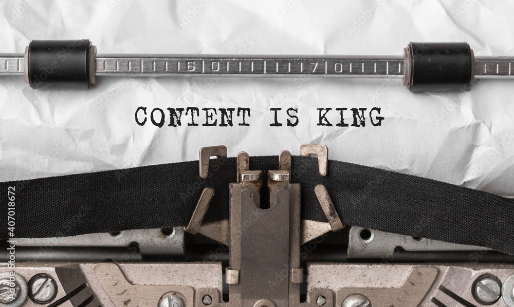 Poster text content is king typed on retro typewriter