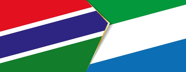 Gambia and  Sierra Leone flags, two vector flags.