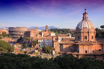 Fototapeta na wymiar Rome, Italy in sunset light
