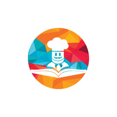 Chef study vector logo  design template. Food cooking education logo illustration icon design.