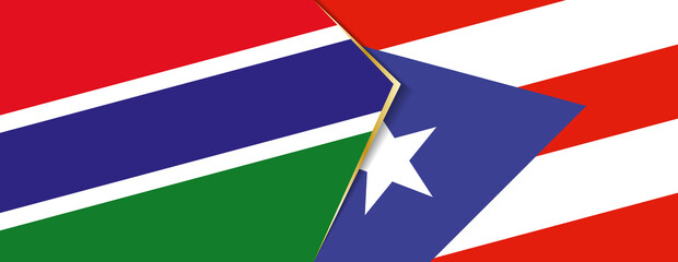 Gambia and  Puerto Rico flags, two vector flags.