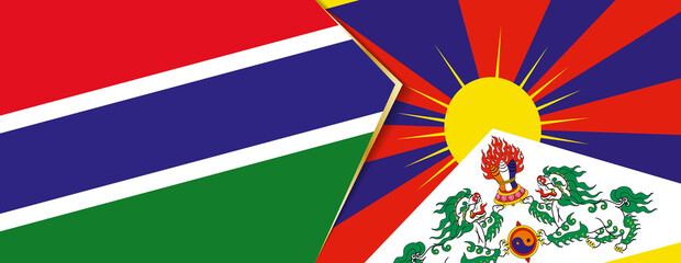 Gambia and  Tibet flags, two vector flags.