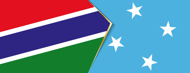 Gambia and  Micronesia flags, two vector flags.
