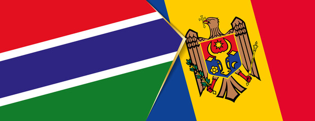 Gambia and  Moldova flags, two vector flags.