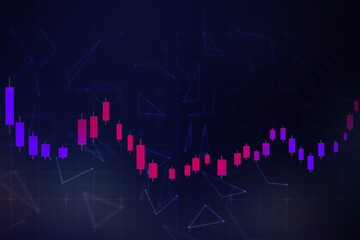 2d rendering Stock market online business concept. business Graph 