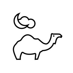 camel icon line style vector for your design