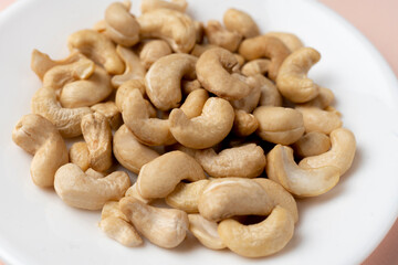 bunch of some fresh raw cashew nuts food flat lay