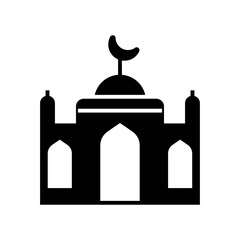 mosque icon glyph style vector for your design