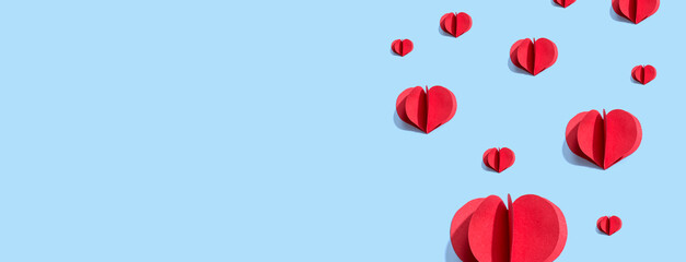 Valentines day or Appreciation theme with paper craft hearts