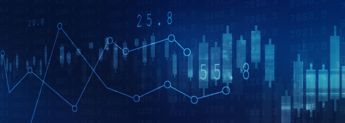 2d rendering Stock market online business concept. business Graph 