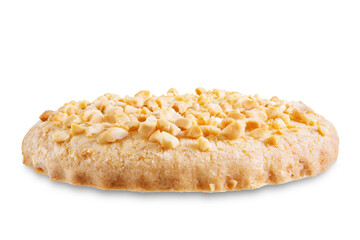 Shortbread cookies with peanuts on a white isolated background