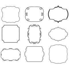 Fototapeta premium Vintage frame set. Victorian Ornament Bundle. Vector Frames. Elegant frame and border illustrations. Isolated vector Frames. Blank Labels. Decorative Backgrounds. Silhouette Frames.