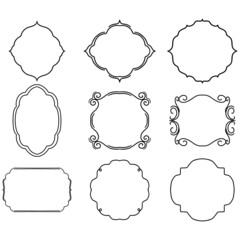 Victorian Ornament Bundle. Vector Frames. Elegant frame and border illustrations. Vintage frame set. Isolated vector Frames. Blank Labels. Decorative Backgrounds. Silhouette Frames.