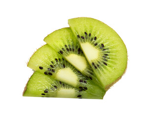 Kiwi slices isolated on white background.