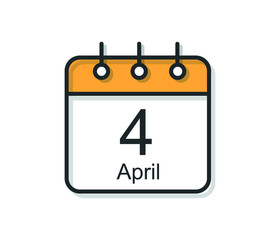 Daily calendar icon in flat design style. Vector Illustration Easy to edit, manipulate, resize or color.
