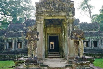 Gate of Preah Khan Temple at Angkor Thom, Bayon, Khmer architecture in Siem Reap, Cambodia, Asia, UNESCO World Heritage