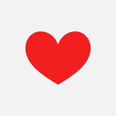 Red heart flat design icon.