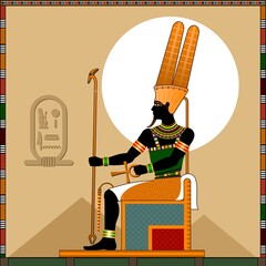 Religion of Ancient Egypt. 
Amon is a Ancient Egyptian god of air and black heavenly space.
