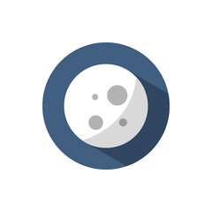 Moon phase. Full moon. Flat icon on a circle. Weather vector illustration