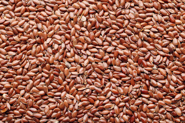 Background of brown flax seeds