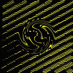 vivid yellow wavy lines on black coloured background  geometric patterns and designs