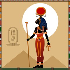 Religion of Ancient Egypt. 
Sekhmet is a ancient Egyptian goddess of scorching sun, war and healing. 
