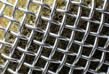 Close up photo of microphone texture.