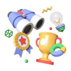 Business strategy - modern colorful realistic 3d illustration