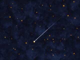 sky with stars and clouds. Digital illustration © Yuliia Art