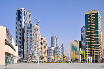 Fototapeta na wymiar Tall buildings in the United Arab Emirates