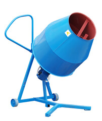 electric concrete mixer isolated on a white