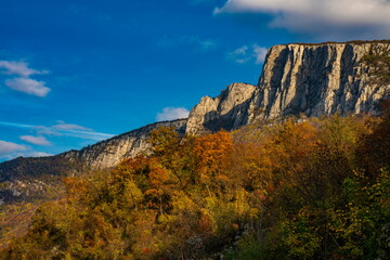 Danube gorge in Djerdap on the Serbian-Romanian border