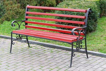 Wooden bench in the park