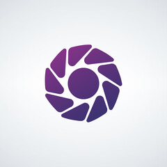 Design round logo element. Shape circle logo. Triangles sun. Stock vector illustration isolated on white background