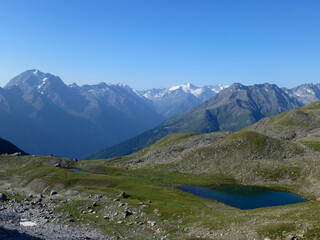Naklejka na ściany i meble Stubai high-altitude hiking trail, lap 2 in Tyrol, Austria