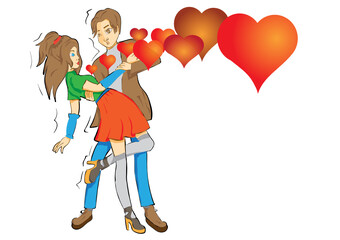 couple dancing on the white