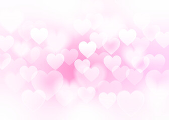 Hearts. Heart bokeh on pink color background for Valentine Day or for love scene or for Christmas festival or for wallpaper.