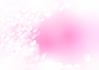 Hearts. Heart bokeh on pink color background for Valentine Day or for love scene or for Christmas festival or for wallpaper.