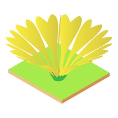 Yellow flower icon. Isometric illustration of yellow flower vector icon for web