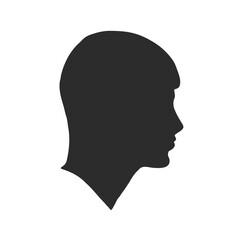 Outline side profile of a human male head. male profile vector sketch illustration