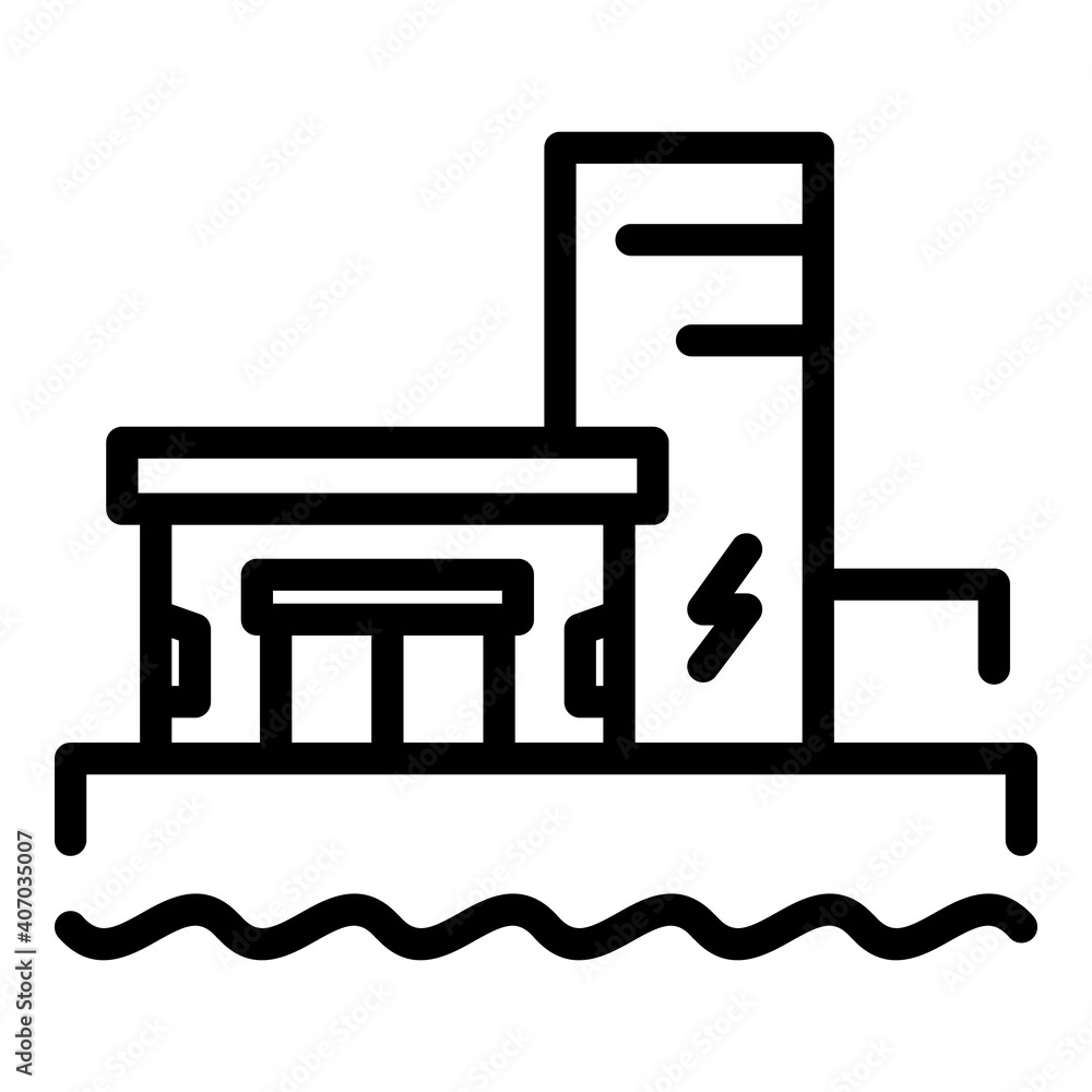 Poster hydro power ecology icon. outline hydro power ecology vector icon for web design isolated on white b