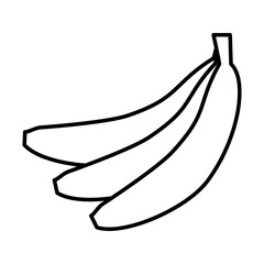 Outline banana isolated on white background. Coloring page.