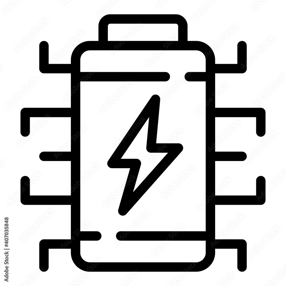 Poster battery consumption icon. outline battery consumption vector icon for web design isolated on white b
