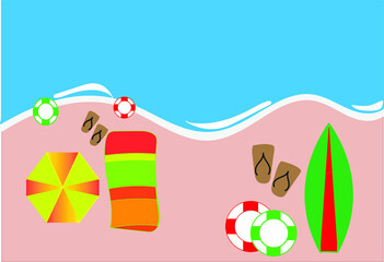 summer vacation illustration on the beach