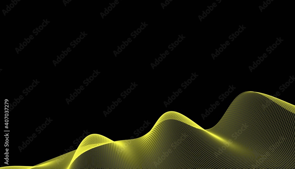 Poster abstract 3d mesh wave background. futuristic technology style. elegant background for business prese