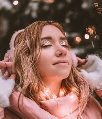 portrait of a woman in winter